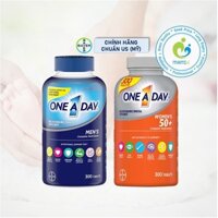 One a day men women multivitamin 50 50+ Vitamin tổng hợp nam nữ Bayer bổ sung chất, tăng sinh lực, miễn dịch (300v), USA