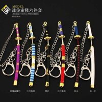 One Piece Anime Hàng Hóa Hợp Kim Mô Hình Móc Khóa Zoro Thu Nước Yan Velcro Rùa Mô Hình Mặt Dây Chuyền Kim Loại