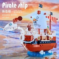 ★One Piece★ Khối xây dựng hạt nhỏ Thousand Sunny & Going Merry cho bé trai, lắp ráp giáo dục, tàu cướp biển tương thích với Lego