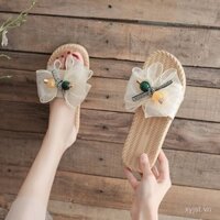 One-Word Slippers for Outdoor Wear Internet Celebrity Seaside Holiday Fashion Summer Slippers Non-Slip2023Women Flat New Beach Shoes Women VFMH