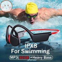 Onemetertomj Tai nghe dẫn truyền xương Tai nghe không dây IPX8 MP3 Máy nghe nhạc Hifi Tai nghe có Mic Tai nghe bơi lội chống nước EN