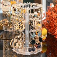 Onemetertu Xoay 360 Độ Trang Sức Hộp Bảo Quản Bông Tai Hiển Thị Đứng Bông Tai Nhựa Người Tổ Chức Giá Đỡ Trưng Bày Trang Sức Hộp Đựng Trang Điểm EN