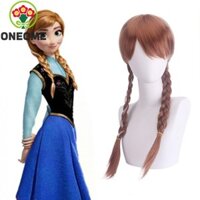 Oneome Công Chúa Anna Cosplay Tóc Giả Tự Nhiên Giả Dễ Thương Nhiệt Độ Cao Sợi Vai Trò Chơi Halloween Frozen Phim Tổng Hợp Đôi Đuôi Ngựa Bím Tóc