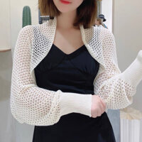 Oneri Áo khoác cadigan len lưới mỏng dáng lửng ngắn, Áo khoác len lưới croptop