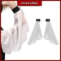 Oneri Cô Dâu Tay Còng Trắng Tulle Nữ Đơn Giản Cưới Cô Dâu Giả Tay Đơn Giản Sheer Dài Tay Tulle