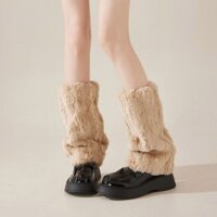Oneri Fuzzy Sang Trọng Chân Ấm Áp Cho Nữ Ấm Áp Mùa Đông Lông Boot Vòng Tay Gaiters Tất Dài