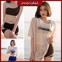 Oneri Nữ Hai Phần Đồ Bơi Bộ Đồ Tắm Có Bãi Biển Che Áo Sơ Mi Hai Phần Trang Phục Bơi Đi Biển Với Boyshort