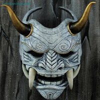 Onetimingcool Ma Nhật Bản Hannya Mặt nạ hóa trang Halloween Prajna Mặt nạ nửa mặt Samurai VN