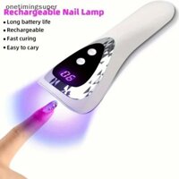 Onetimingsuper Đèn LED cầm tay UV Nail Máy sấy móng tay có thể sạc lại với 5 hạt đèn Máy khô nhanh Di động tại nhà DIY Salon Làm móng tay OTU