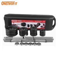 OneTwoFit Bộ đĩa tạ tập gym 50kg tạ tay dụng cụ gym đa năng Bộ Tạ Tay Đa Năng