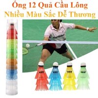 Ống 12 Quả Cầu Lông Bằng Nhựa Nhiều Màu Vui Chơi, Thể Thao Thoải Mái