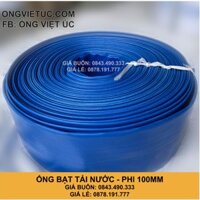Ống bạt bơm tải nước Việt Úc Phi 100mm - Cuộn 50m - bạt cốt dù - bạt xanh - hàng chính hãng AHT