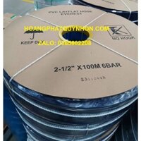 ỐNG BỐ SIÊU BỀN EVEREST NHỰA PVC GIA CƯỜNG CỐT DÙ TẢI NƯỚC PHI 60MM, DÀI 100M, ÁP SUẤT 6 BAR,  DÀY 1.55MM, NẶNG 43KG