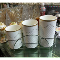 ỐNG CẮM ĐŨA BẰNG SỨ   GIAO NGẪU NHIÊN  - VD63 - Ống Đũa 3 Ngăn