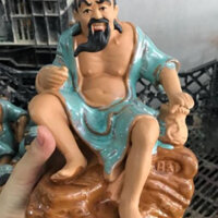 Ông câu cá size cao 20cm dùng trang trí tiểu cảnh, sân vườn decor trang trí bàn làm việc gôm sứ Bát Tràng cực xinh yêu