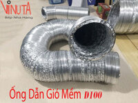 Ống dẫn gió mềm D100, ống bạc mềm hút mùi, khói bếp, thông phòng