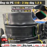 Ống dây tưới xẹp chính dẫn nước, bơm nước 110 Dây dẫn tưới PE , Ống mềm dẫn nước, ống tải nước| 2 lớp dày 1.2 li cuộn 50 mét.