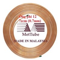 Ống đồng Malaysia cuộn 15m phi 12-7zem (0.7mm) ống đồng máy lạnh điều hòa Mettube Malaysia