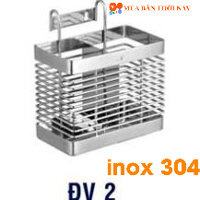Ống đũa inox 2 ngăn ( đôi ) ĐV 2, Kiểu dáng vuông, Cam kết inox 304 Chuẩn