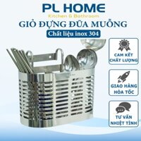 Ống đũa muỗng inox 304 2 ngăn loại tròn cao cấp