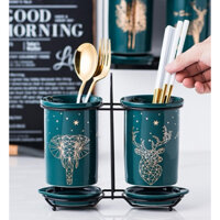 Ống đũa sứ xanh lục bảo cao cấp