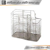 Ống đựng đũa inox 201 MD MINH DUYEN STAINLESS STEEL vuông 2 ngăn thiết kế hiện đại, vô cùng tiện lợi