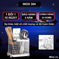 Ống Đựng Đũa Inox 304 Treo tường 2 ngăn Gi-Home model OD20 | Đồ dùng phòng bếp