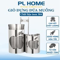 Ống đựng đũa muỗng inox 304 1 ngăn, 2 ngăn hình táo