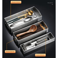 Ống đựng đũa muỗng inox 304 hàng nhập cao cấp có tay cầm và lổ thoát nước tiện dụng