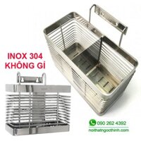 ống đựng đũa muỗng vuông - ống đũa đôi inox 304 cao cấp inox 304 không gỉ OD-02