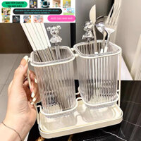 Ống đựng đũa, thìa, dao 2 cốc