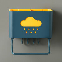 Ống đựng đũa thìa treo tường hình đám mây kèm móc treo khăn dụng cụ bếp - Vang