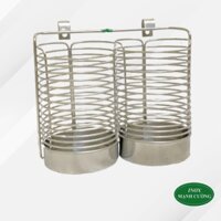 Ống đựng đũa tròn 2 ngăn inox 201