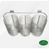 Ống đựng đũa tròn 3 ngăn inox 201