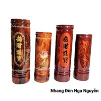 Ống đựng nhang bằng gỗ hoạ tiết