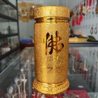 Ống Đựng Nhang Thờ Cúng Gốm Sứ Vàng Kim Sa