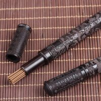 Ống Đựng Nhang Trầm Hương Bằng Gỗ Mun Hình Trái Tim