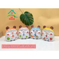 Ống đựng tiền hình kem đáng yêu Bát Tràng-Lợn Đất -Heo sứ xanh, cam, vàng-Ống sứ Vua_decor