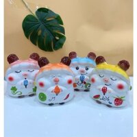 Ống đựng tiền hình kem đáng yêu Bát Tràng-Lợn Đất -Heo sứ xanh, cam, vàng-Ống sứ LiLy Decor Home