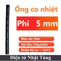 Ống gen co nhiệt phi 5mm màu Đen, Dây gen co nhiệt – 1 mét