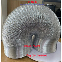 Ống gió mềm D300mm, ống dẫn gió hút mùi thông phòng phi 300mm, ống bạc mềm nối quạt hút