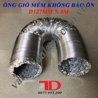 Ống gió mềm không bảo ôn D127mmx8m, Ống bạc co giãn thông gió hút mùi - Vật Tư Điện Lạnh