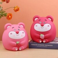 Ống Heo Đất Tiết Kiệm Gấu Dâu Hồng Lotso 18cm