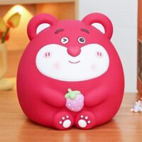 Ống Heo Đất Tiết Kiệm Gấu Dâu Hồng Lotso 18cm