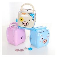 Ống Heo Két Sắt Mini Tiết Kiệm Tiền Mẫu Mới Có Khóa Đáng Yêu Cho Bé