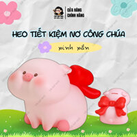 Ống heo nhựa tiết kiệm heo nơ đỏ xinh xắn