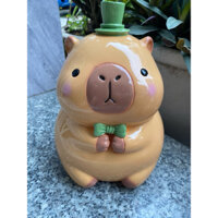 ống heo tiết kiệm Capybara nón xanh lá