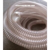 ống hút bụi pu lõi đồng D75 mm và 90mm thông gió Lõi thép lò xo siêu bền nhựa PVC trong suốt co giãn (BÁN lẻ 1 mét)
