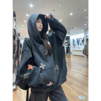 Ống Hút Công Chúa Mỹ Dày Áo Khoác Rời Công Nghiệp Nặng Miếng Dán Da Thêu Lông Cừu Lót Hood