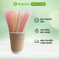 Ống hút gạo phi 6 x 200mm, 210mm, 250mm uống trà sữa, cafe, sinh tố nhiều màu sắc - có thể ăn được - Hộp 100 ống - Nhiều màu 6x200mm
